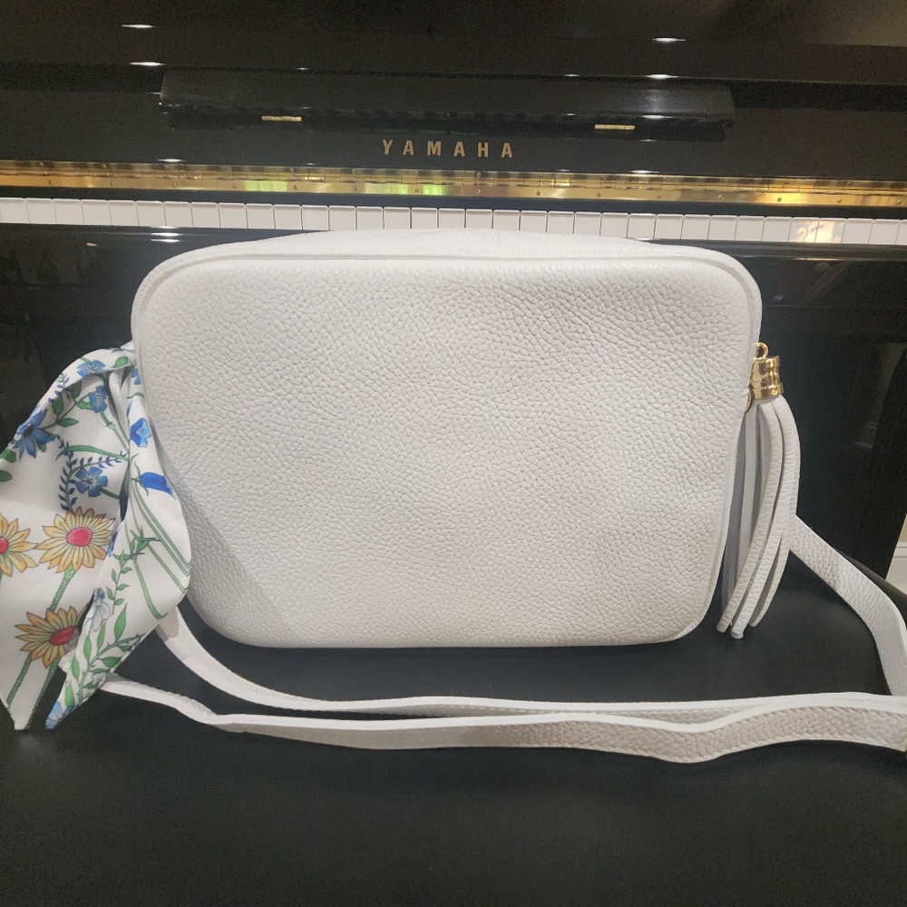 Italian leather camera crossbody bag